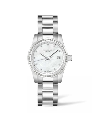 Longines Conquest Quartz 34 Stainless Steel - Diamond / MOP