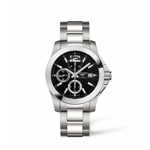 Longines Conquest Chronograph Black Bracelet