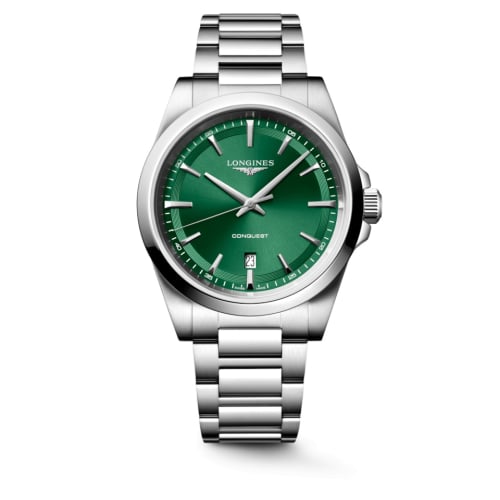 Longines Conquest Quartz 41 Stainless Steel / Green / Bracelet