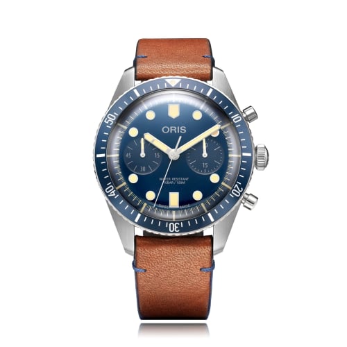 Oris Divers Sixty-Five 43 Chronograph Stainless Steel / Blue / Bucherer Blue