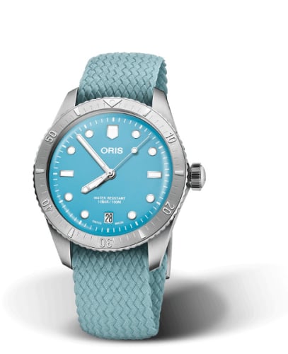 Oris Divers Sixty-Five 38 Cotton Candy Stainless Steel / Blue / Perlon