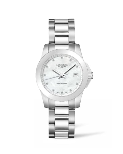Longines Conquest Quartz 34 Stainless Steel / MOP