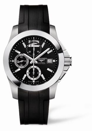 Longines Conquest Chronograph Automatic 41mm Black Rubber