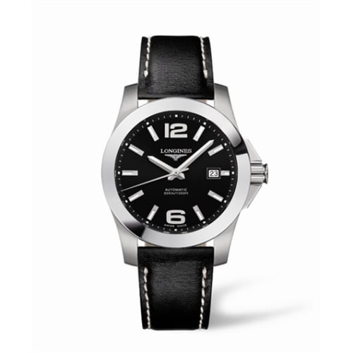 Longines Conquest Automatic 41mm Black Leather
