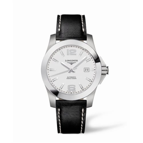 Longines Conquest Automatic 41mm Silver Leather