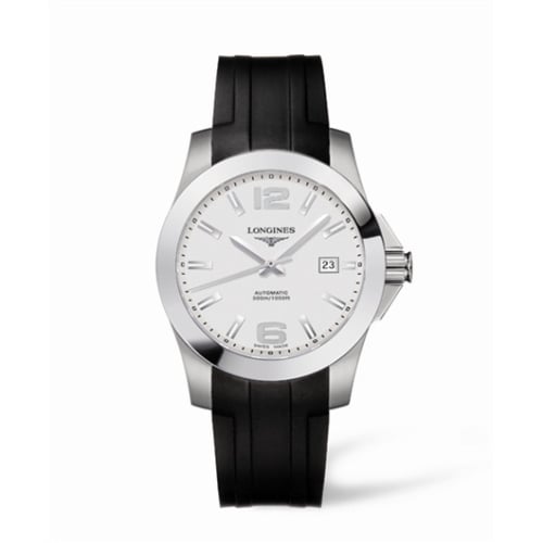 Longines Conquest Automatic 41mm Silver Rubber