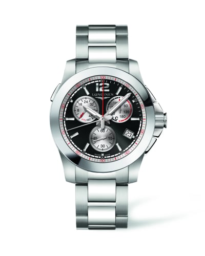 Longines Conquest Chronograph Quartz Jumping 41 Stainless Steel / Black / Bracelet