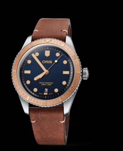 Oris Divers Sixty-Five 40 Stainless Steel / Bronze / Blue / Calf