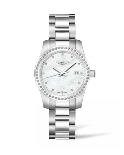 Longines Conquest Quartz 36 Stainless Steel - Diamond / MOP