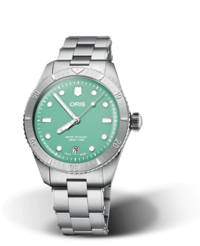 Oris Divers Sixty-Five 38 Cotton Candy Stainless Steel / Green / Bracelet
