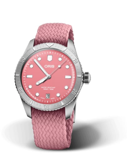 Oris Divers Sixty-Five 38 Cotton Candy Stainless Steel / Pink / Perlon