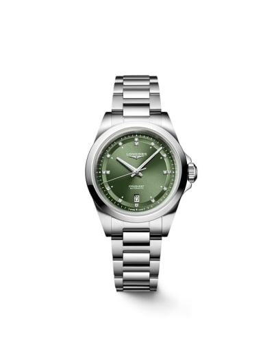 Longines Conquest 30 Stainless Steel / Green - Diamond / Bracelet