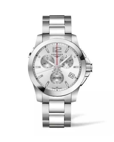 Longines Conquest Chronograph Quartz 41 Stainless Steel / Silver / Bracelet