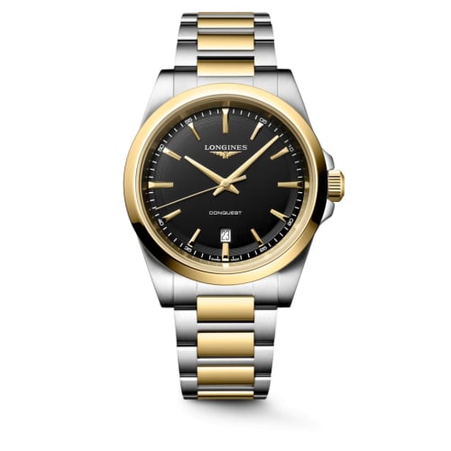 Longines Conquest Quartz 41 Stainless Steel - Yellow Gold / Black / Bracelet
