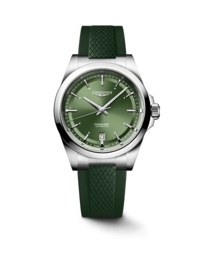 Longines Conquest 38 Stainless Steel / Green / Rubber