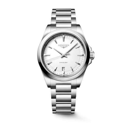 Longines Conquest Quartz 38 Stainless Steel / White / Bracelet