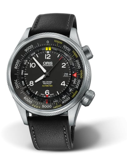 Oris Big Crown ProPilot Altimeter Feet / Black Leather