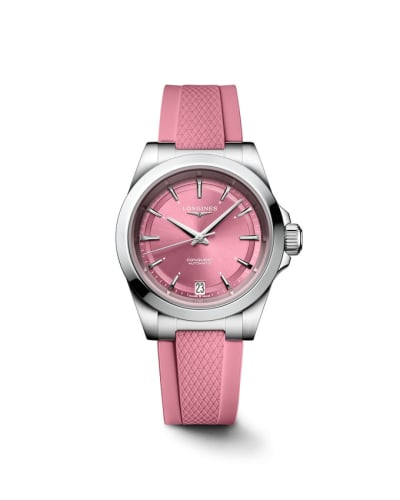 Longines Conquest 34 Stainless Steel / Pink / Rubber