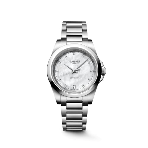 Longines Conquest Quartz 34 Stainless Steel / MOP / Bracelet