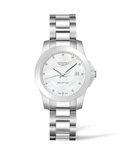 Longines Conquest Quartz 36 Stainless Steel / MOP