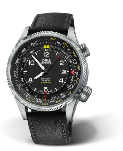 Oris Big Crown ProPilot Altimeter Meter / Black Leather