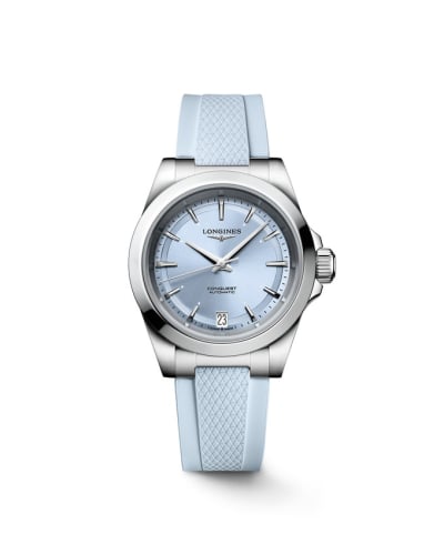Longines Conquest 34 Stainless Steel / Ice Blue / Rubber