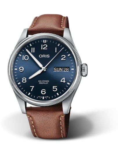 Oris Big Crown ProPilot Big Day Date Stainless Steel / Blue / Leather