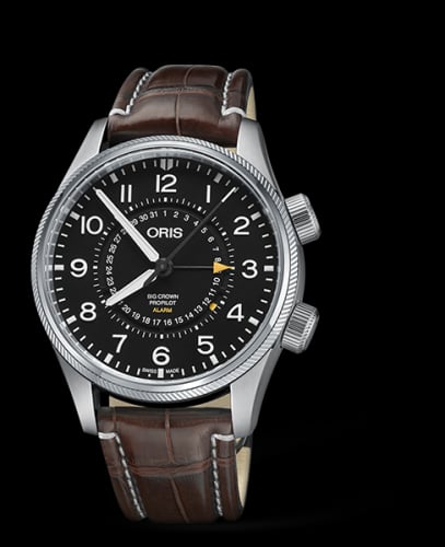 Oris Big Crown ProPilot Alarm Stainless Steel / Black / Alligator
