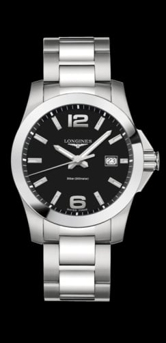 Longines Conquest Quartz 41 Stainless Steel / Black / Bracelet