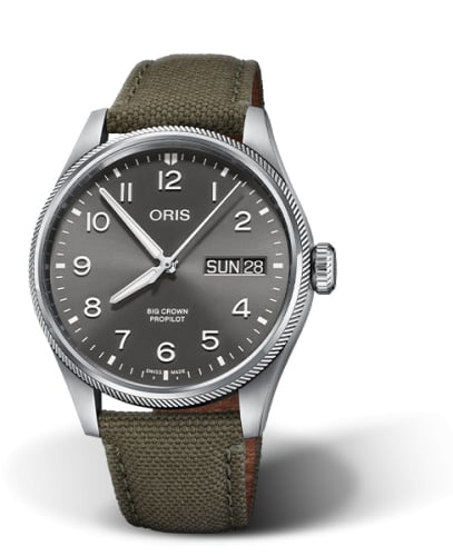 Oris Big Crown ProPilot Big Day Date Stainless Steel / Grey / Fabric
