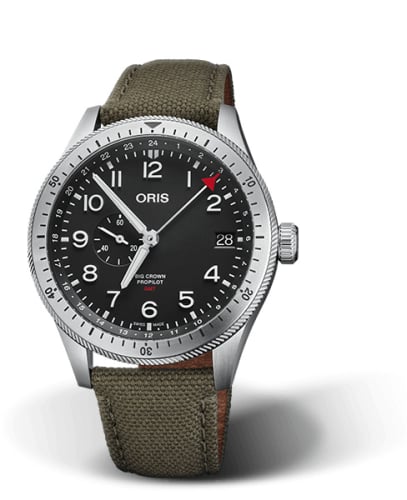 Oris Big Crown ProPilot Timer GMT Stainless Steel / Black / Fabric