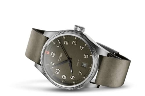 Oris Big Crown ProPilot Date Stainless Steel / Moss / Strap