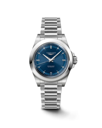 Longines Conquest 34 Stainless Steel / Blue - Diamond / Bracelet