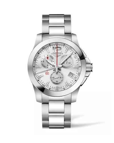 Longines Conquest Chronograph Quartz 41 Stainless Steel / Silver / Bracelet