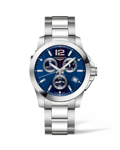 Longines Conquest Chronograph Quartz 41 Stainless Steel / Blue / Bracelet