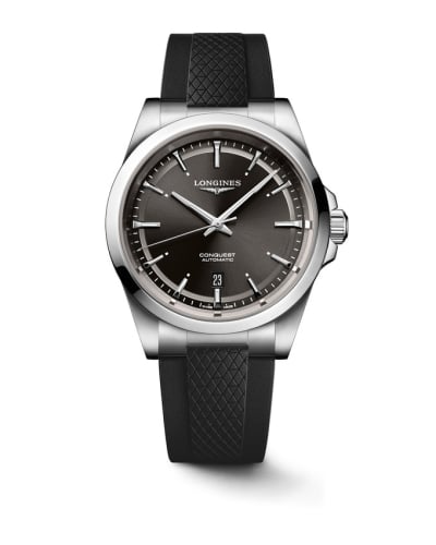 Longines Conquest 41 Stainless Steel / Black / Rubber