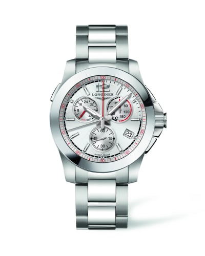 Longines Conquest Chronograph Quartz Jumping 41 Stainless Steel / Silver / Bracelet