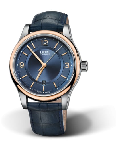 Oris Classic Date 42 Stainless Steel - Rose Gold / Blue
