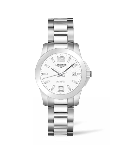 Longines Conquest Quartz 34 Stainless Steel / White