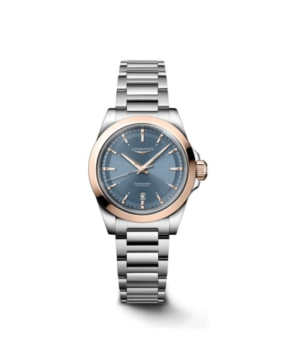 Longines Conquest 30 Stainless Steel - Pink Gold / Blue / Bracelet