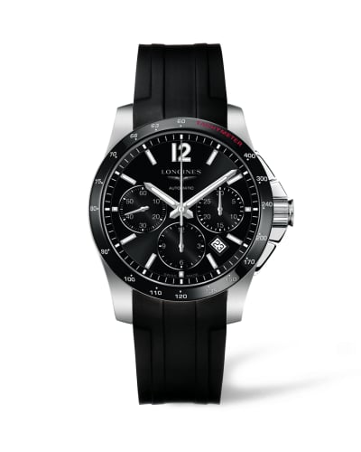 Longines Conquest Chronograph Automatic 41mm Ceramic Rubber
