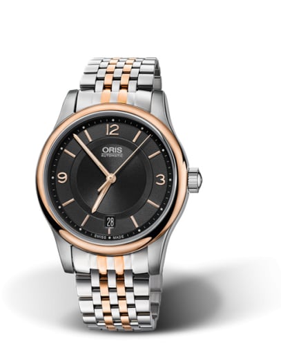 Oris Classic Date 37 Stainless Steel - Rose Gold / Black / Bracelet