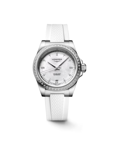 Longines Conquest 34 Stainless Steel - Diamond / MOP - Diamond / Rubber
