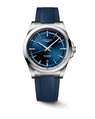 Longines Conquest 41 Stainless Steel / Blue / Rubber