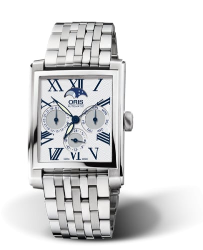 Oris Rectangular Complication Stainless Steel / Silver - Roman / Bracelet