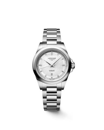 Longines Conquest 30 Stainless Steel / MOP - Diamond / Bracelet
