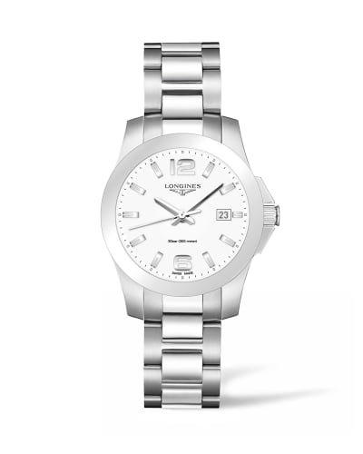 Longines Conquest Quartz 36 Stainless Steel / White