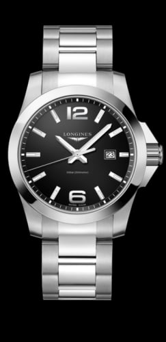 Longines Conquest Quartz 43 Stainless Steel / Black / Bracelet