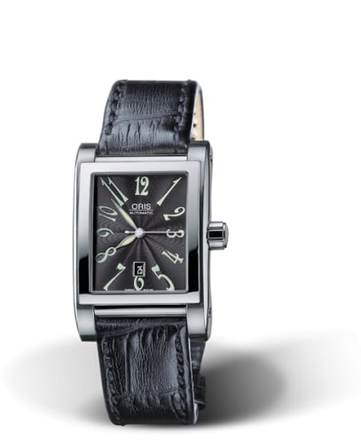 Oris Rectangular Date 24 Stainless Steel / Black - Arabic