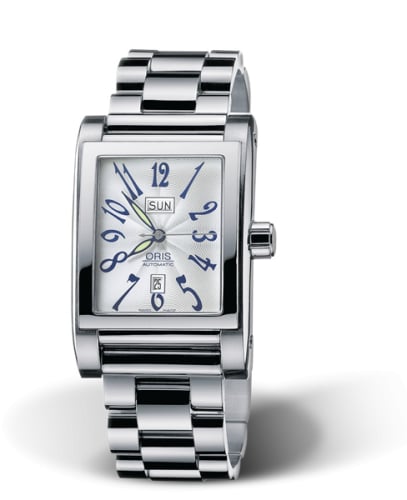 Oris Rectangular Day Date 30 Stainless Steel / Silver / Bracelet